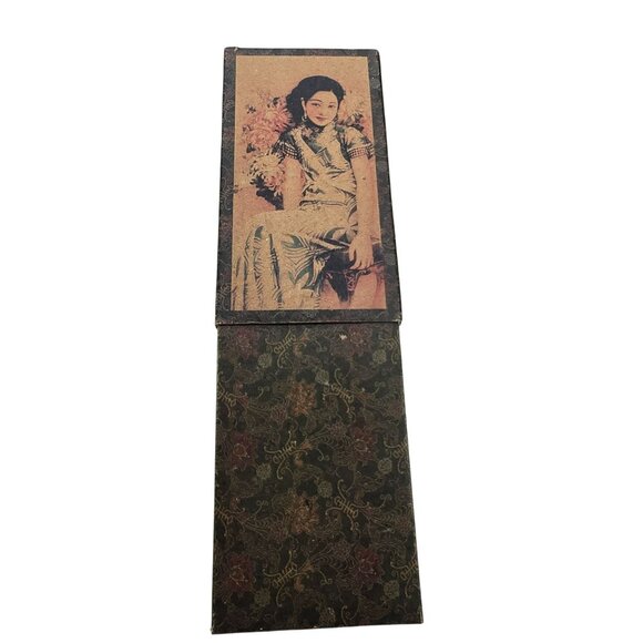 Japanese Woman Snuff Box Paper Asian-Inspired Decorative Sliding JE311 - Picture 8 of 10